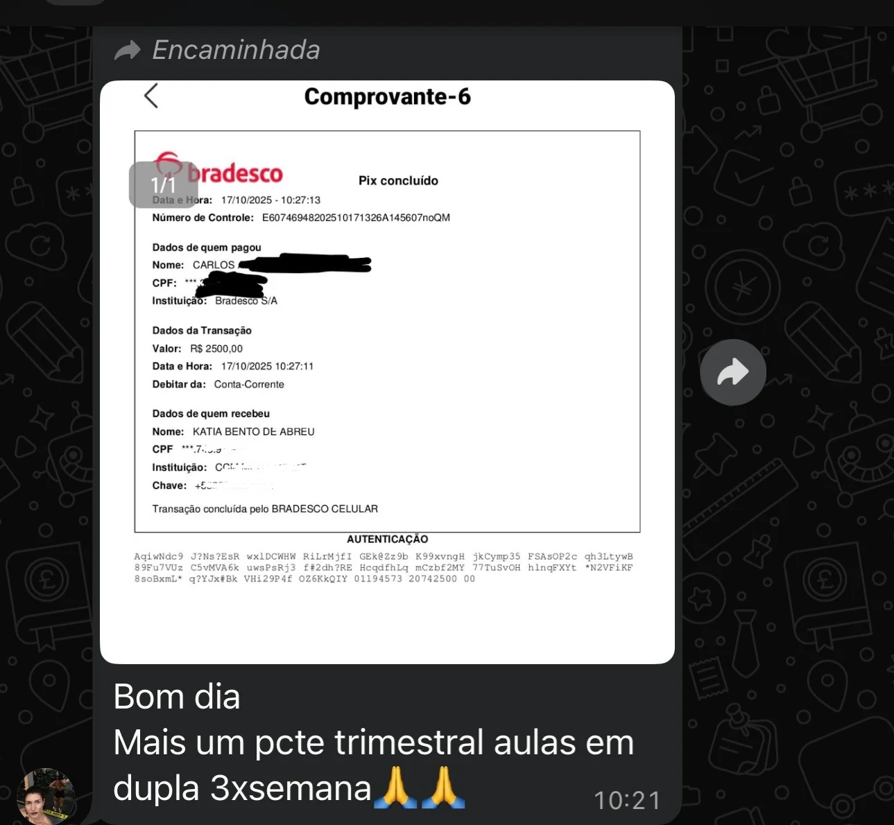 R$ 2.500 à vista em um plano trimestral